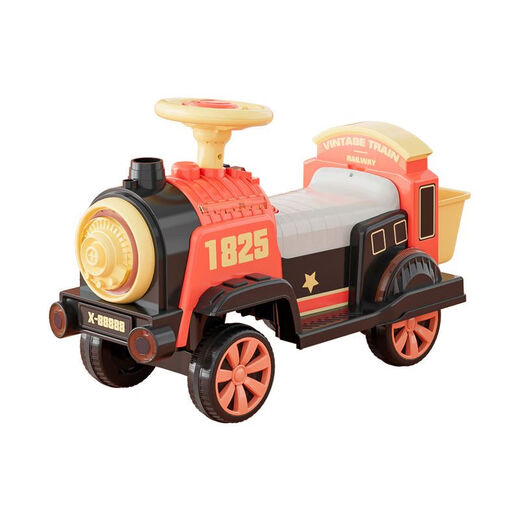 
Wanre children's electric four-wheel train track car can be remotely controlled and can be charged to sit on a double second child for boys and girls 1-6 years old. Low-end Chinese red locomotive without carriage