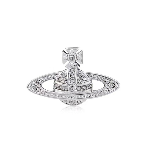 Vivienne Westwood Queen Mother Brooch Women's Genuine Saturn Full Diamond Brooch Suit Accessories Badge Gift for Men and Women Silver - Large