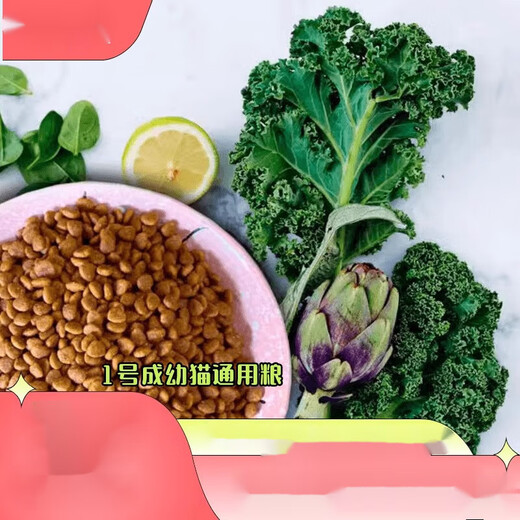 OIMG Axing Vegetarian Pet Food No. 1 Vegan General Cat Food for Adult Kittens/Bright Fur Helps Digestion and Elimination of Hair Balls/5Jin Jin equals 0.5kg Red Algae Fruits and Vegetables 2.5kg