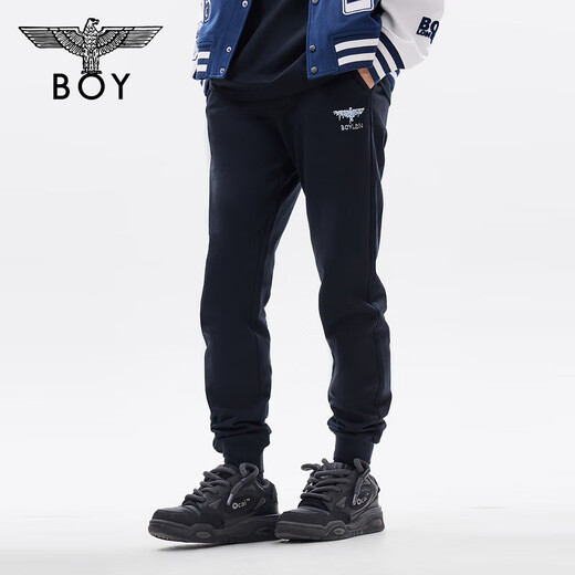 BOY LONDON trendy trousers couples black printed bouquet feet breathable casual pants N15903 black XS