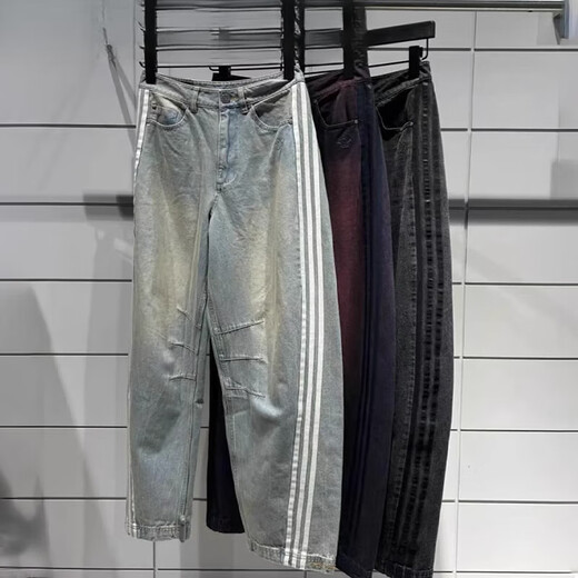 阿迪达斯 （adidas）三叶草女子复古渐变效果水洗牛仔运动长裤JX9214/9212/9213 浅牛仔蓝JX9212 31