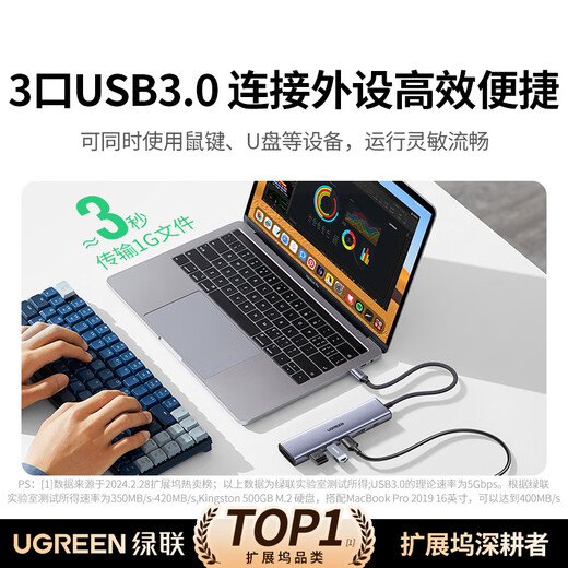 Green Alliance Type-C docking station USB-C docking station to HDMI card reader HUB splitter SD card TF multi-in-1 universal Apple 17Macbook Huawei Xiaomi notebook iPad