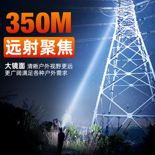 OQD头灯强光超长续航2024新款公牛超亮充电头戴式户外变焦远射夜钓鱼 无感应9900w 待机续航100小时 内