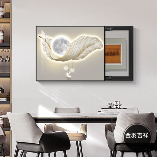Pintura de decoración de caja de medidor personalizado Caja de distribución de sala de estar Simple Modern Pintura colgante sin perforación Caja de tapa del interruptor principal del interruptor principal K12189 60*45 (Bloqueo de 50*35 cm) Empuje izquierdo y tirar de marco negro