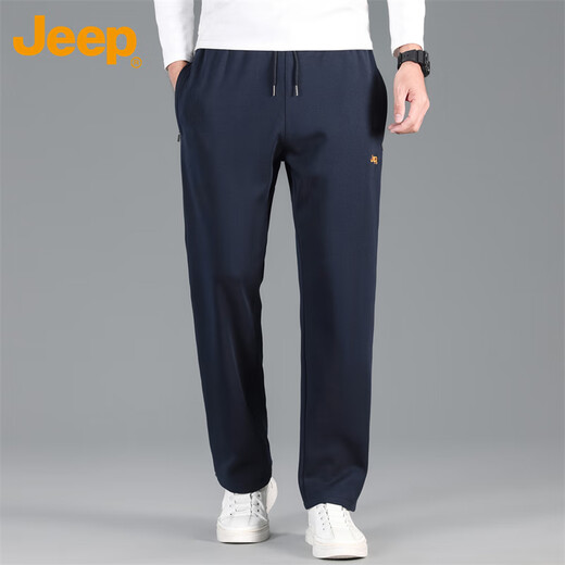 JEEP Casual Pants Men's Autumn and Winter Loose Pants Men's Straight Sports Pants Dark Blue Straight 2XL