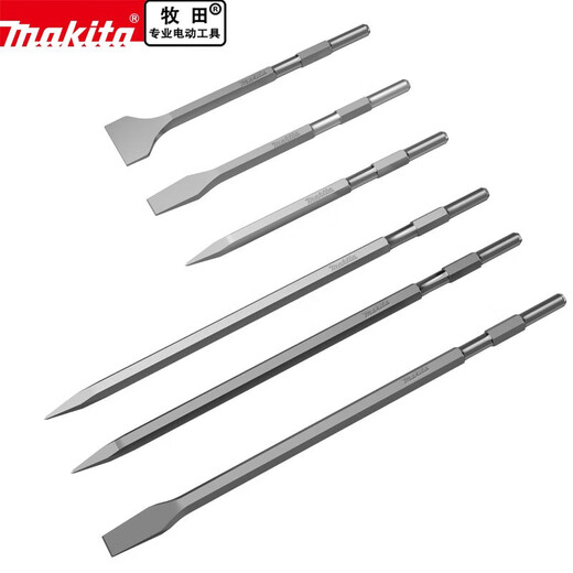 
Makita Makita electric pick chisel 0810 Long hexagonal electric pick head lengthened sharp flat chisel slotted pick pick chisel flat shovel Makita pointed chisel 17x450mmD-16863