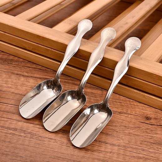 Fat Donglai's same type of tea spoon and tea shovel divided into stainless steel tea spoons, tea spoons, tea accessories, tea shovel, tea leaves, stainless steel type 3 pack