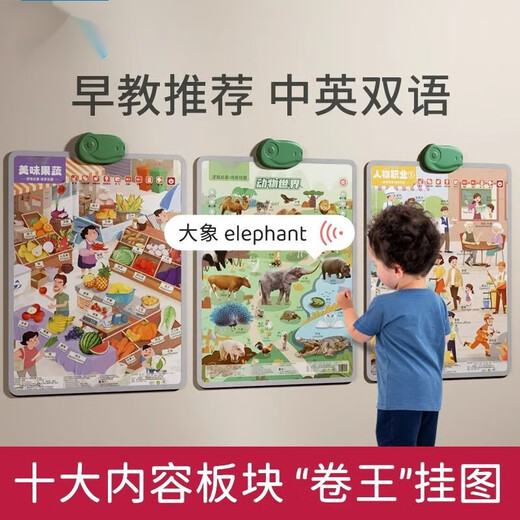 2025爆款宝宝有声早教挂图幼儿童拼音学习神器认知点读机婴儿 [语数英三件套]拼音+数字+英文 3-6岁