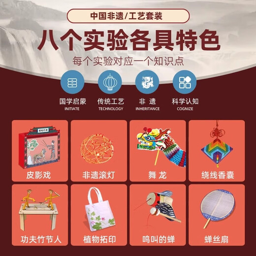 浮造玩具非遗手工diy科学实验套装儿童益智玩具男女孩生日儿童节礼物 入门初级实验【礼盒装】