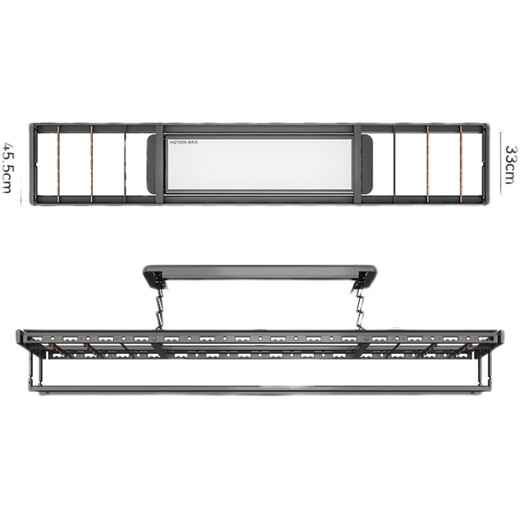 Hotata Invisible Smart Electric Cloth Rack Secado GW1291 Control remoto inteligente Balcón Automático Balcón Ropa doméstica Rack de secado GW-1291H Instalación de paquete gris (varilla recta)