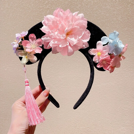 Lingmeng children's princess hairband, retro noble flag head costume accessories, palace style Hanfu head costume accessories, Taoyao princess hairband 1 piece