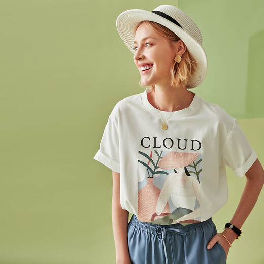 Camiseta de manga corta de manga corta de color azul junqi