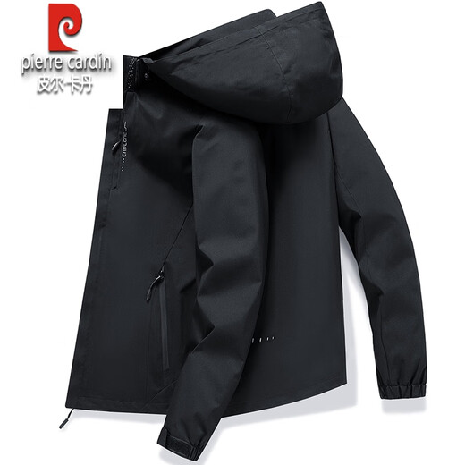 Pier Cardin Frühling und Herbst Dünne Outdoor-Jacke Herren-Hut Jacke mittleren und jungen vielseitigen, lässigen wasserdichten Jacke 6628 [Weiß] M [Press 95-110jin [Jin entspricht 0,5 kg]]