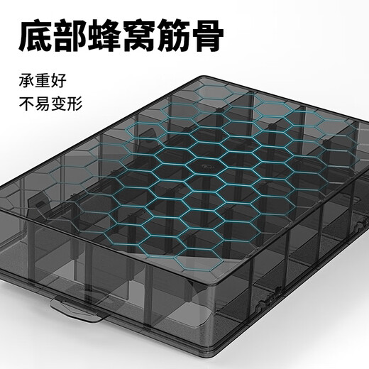 Chint parts storage box parts box transparent plastic electronic components grid box removable small classification sample box all removable grid 24 grid parts box
