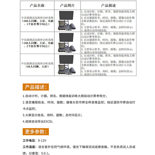 舒戎跑步计时计圈器 体能训练考核系统 中长跑测试仪100人SR1421