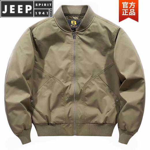 JEEP SPIRIT夹克男春秋季休闲美式棒球服新款秋冬季男士棉服飞行员外套男 JWD9226加棉 黑色 厚款 XL