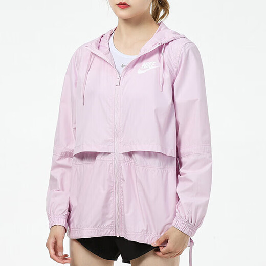 Nike (Nike) Jacket Women's Clothing 2025 Spring New Woven Jacket Fitness al aire libre Running Windpop Holded Sports Casual Wear AJ2983-695 Pink S