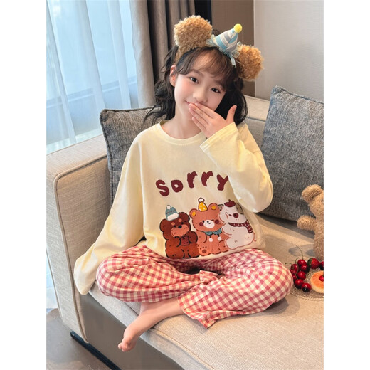 Disney Pajamas para niños 2025 Nuevo estilo Princesa de princesa de niñas Cabeza de algodón Conjunto de ropa para el hogar para niñas Home Spring y Autumn Air acondicionamiento [Nuevo en primavera] 5009 120 cm [Altura sugerida 110 ~ 120 cm
