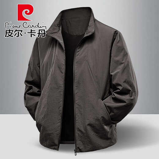 皮尔卡丹（pierre cardin）外套男春秋季2025新款百搭休闲防风防水宽松透气三防立领上衣夹克 深灰 XL =130-145斤