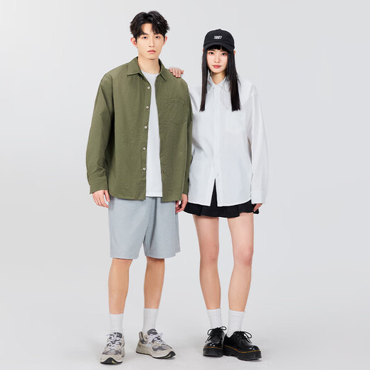 MINISO (MINISO) chemise à manches longues pour hommes 2025 Nouvelle Silk Ice Shirt Spring lâche et haut haut blanc xl 2025