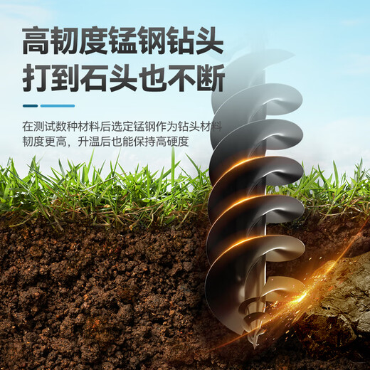 克里斯汀锂电地钻打孔机挖地挖坑神器种树果园种植打桩机冰钻冬钓打洞机 CT-地钻728TV2电2充+300mm钻头