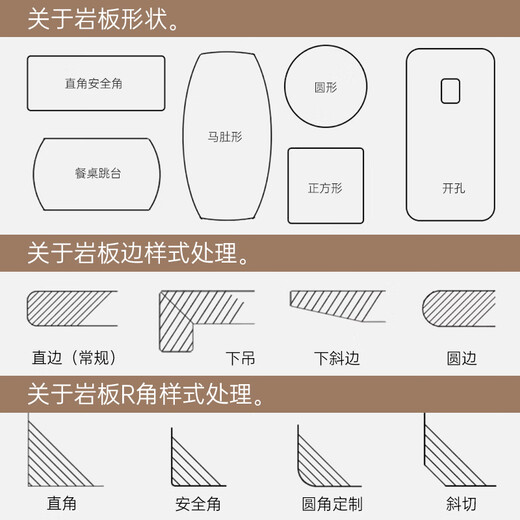 ZKHE marble countertop custom kitchen stove slate stone rectangular dining table sideboard tile desktop board customization consultation customer service sampling