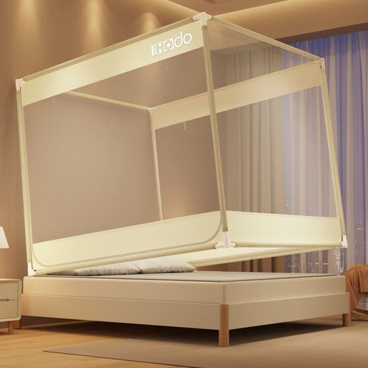 HOdoHome Textile (HOdoHome) anti-fall mosquito net frame 1.8x2m household summer mosquito net installation-free baby reinforced thickened mosquito net frame 1.5x2m HOdo-yellow thickened and bolder more anti-fall 180x200cm easy installation bracket