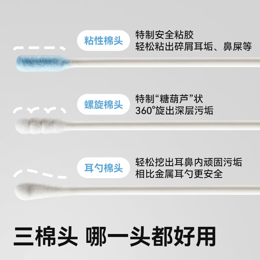 Taoqibaby Baby Doppelköpfig klebriger Baumwollabstrich für Babys Spezielle klebrige Ohrstange Kinder Ohrhörer graben Ohrlöffel Reinigungswerkzeug