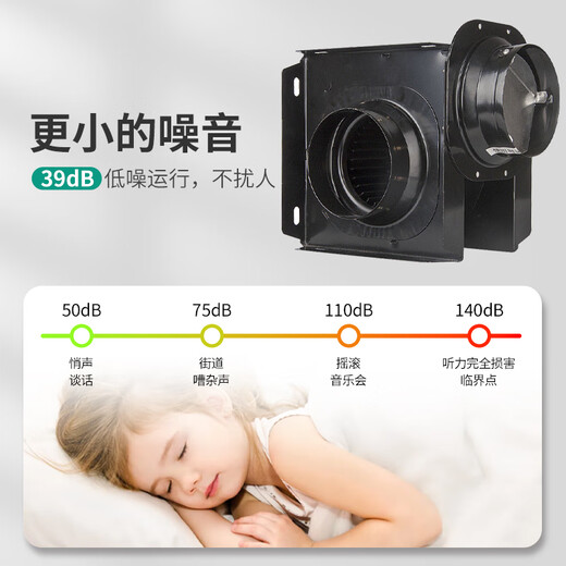 CLCEY定制管道风机酒店专用一拖二分体式排风扇强力静音排风机换气扇 D DPT10-11150风量接管100
