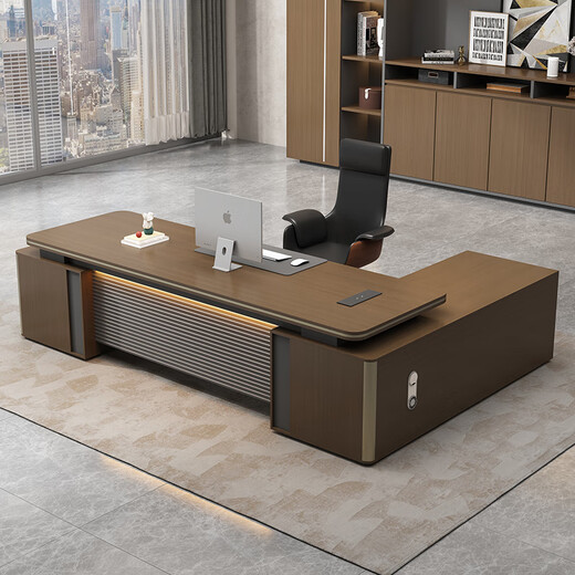Minrui boss table high-end light luxury manager table high-end president table simple modern single office desk and chair executive desk 2.0 meters boss table