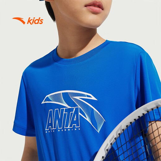 Camiseta Anta Children's para niños Copa de secado rápido de manga corta 2025 Summer Sports T-Girls corriendo camiseta de manga corta para niños A52527116