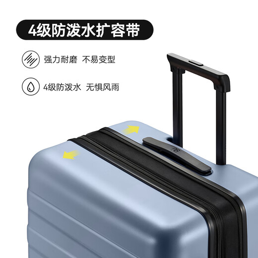 90-point expansion suitcase 20-inch Rhine large-capacity suitcase PC wear-resistant password lightweight trolley case titanium gold gray