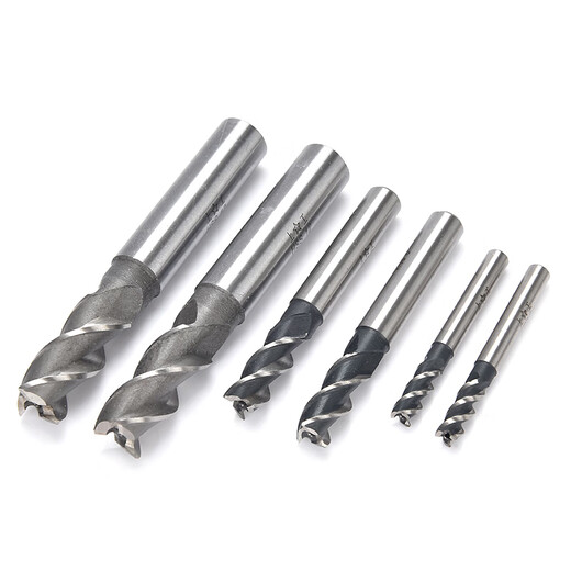 Shanggong Pack of 10 Coarse Tooth Straight Shank End Mills 3 Flutes 8mm HSS High Speed Steel Milling Tools