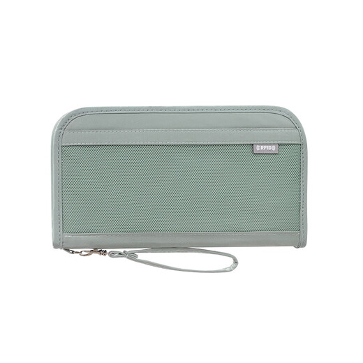 
Passport storage bag ID protection case for travel abroad portable multi-functional large-capacity air ticket clip RFID anti-theft brush [New upgrade] Haimo Green (bracelet added + anti-theft brush protection)