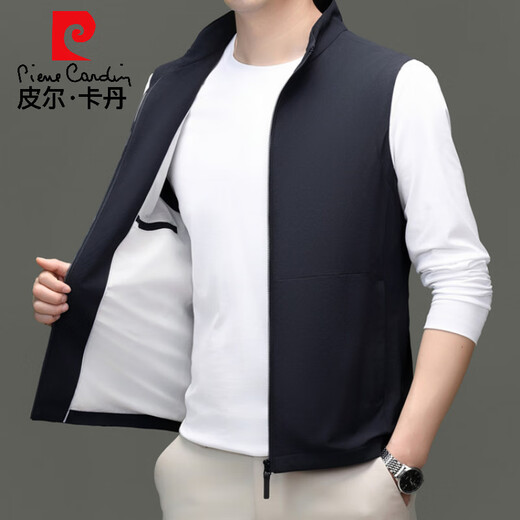 Pier Cardin High-Dee Veste de gilet pour hommes de gilet, d'été et d'automne Business d'âge d'âge moyen Collière Collier Sans manche Veste gilet