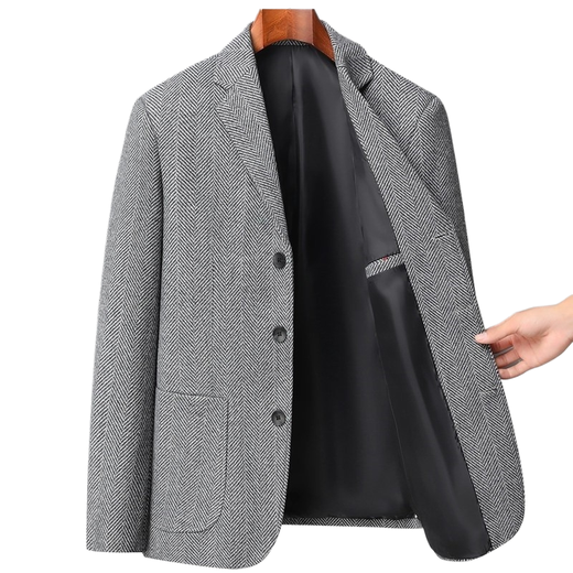 Jinlilai Business Casual Wollanzug Männer Frühling neuer Stil Männer koreanischer Stil Slim Dads Modebereich Western Jacke Trend Flaggschiff Offizielles Grau M 170/100-120jin [Jin gleich 0,5 kg]