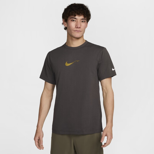 耐克（NIKE）官方HYVERSE DRI-FIT男子防晒速干短袖上衣夏季T恤HV4882 299中灰/沙漠苔绿/银 M