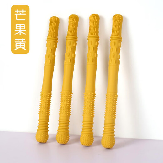 Guanxiangniao Teething Stick Baby Teething Stick Hollow Straw Teether Chewable Child Massage Gum Food Grade Soft Bite Milk Tea Color*/1pc Silicone Hollow Teether Tube