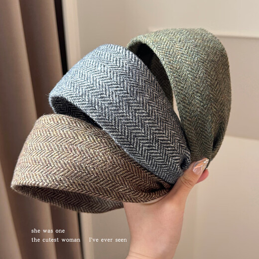 Morning star old money style knitted wide-brimmed headband women's high-head headband hairpin high-end clip hair bundle spring headband hair accessories brown texture wide-brimmed hairband