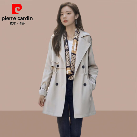 皮尔卡丹（pierre cardin）风衣女士中长款小个子英伦风大衣外套时尚洋气2025春秋季女装新款 卡其色 L (建议100斤-115斤)