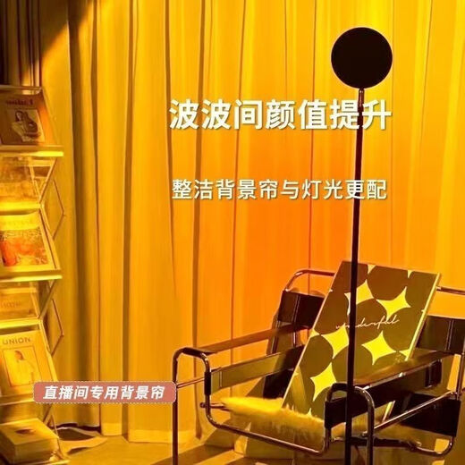 Live broadcast background cloth Internet celebrity live broadcast room background curtain curtain free of punching Velcro gauze curtain partition special for female anchors background gauze Velcro processing width 2.001*height 2.72 meters one piece (suitable for close range