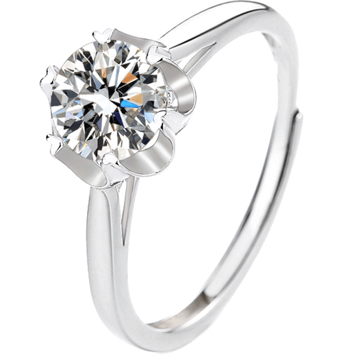 EothPT950 platinum flower moissanite diamond ring for women in platinum, begging for marriage, Valentine's Day birthday gift for girlfriend PT950 platinum flower ring + certificate