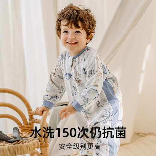 Manxi (EMXEE) Baby Sleeping Bag Four Seasons Baby Mulberry Silk Split Leg Sleeping Bag Spring and Autumn Children's Anti-Kick Quilt Swan Dance 80 Sizes