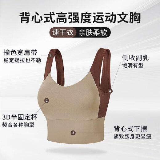 Shethiman Sports Rear for Women a prueba de choque de choque fijo Copa Fitness sujetador reunido con chaleco de yoga de yoga