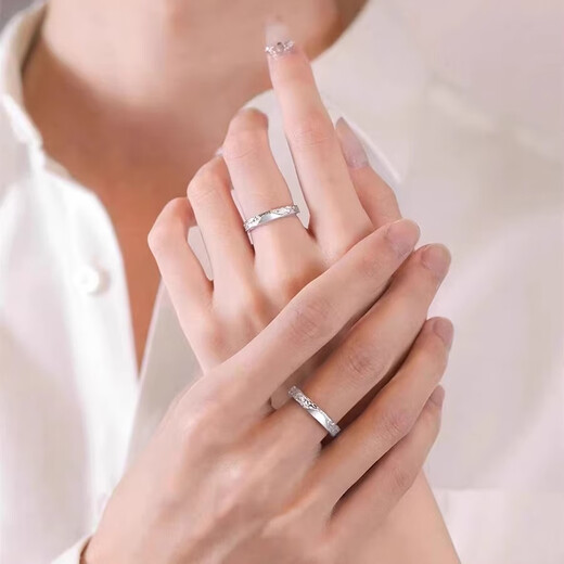 MZMZ Ruchu Platinum Ring PT950 Couple Ring Platinum Pair Looking for Wedding Diamond Ring for Girlfriend for Valentine's Day and Birthday, Local Warehouse for Next Day Delivery - Light Luxury - Men's Style