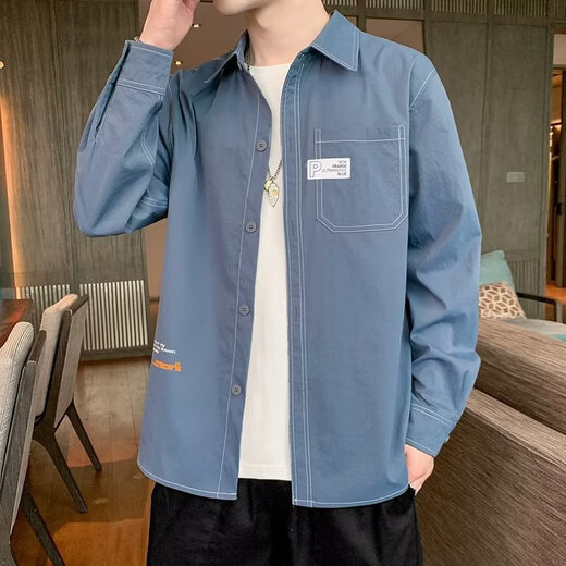 Pei Shiyan 2025 new spring and summer shirt men's long-sleeved plaid slim casual shirt formal men's shirt trendy men's khaki 9922 khaki S (high) quality (70-85Jin Jin is equal to about 0.5 kg)