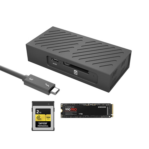 迈和伦8121B雷电3/40GB英特尔7440芯片高速NVMe固态移动硬盘盒USB4/3.2/3.0铝合金CFE-B卡读卡器静音风扇 8146B/雷电3+CFE-B免螺丝新款