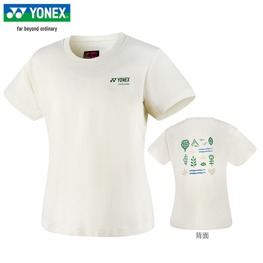 
YONEX2025 new Yonex badminton uniform quick-drying short-sleeved men's and women's T-shirts environmentally friendly series sports top 16833 women's 16835CR ice beige 2XL