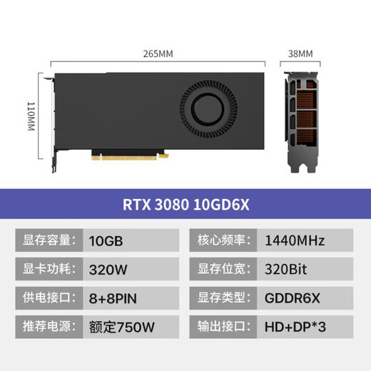 NVIDIA RTX3060/3080TI/3090 24G new customized turbine AI deep learning large model professional graphics card new RTX3080 10G public version turbine
