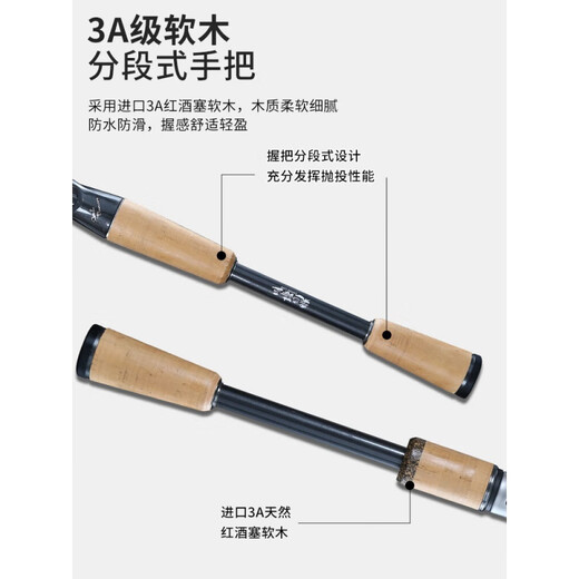 蕾迪熊（LEIDIXIONG）桑巴舞者一本半路亚竿范用虫竿超快调高感度直枪柄鳜鱼远投杆 2.04m C682-ML-枪柄